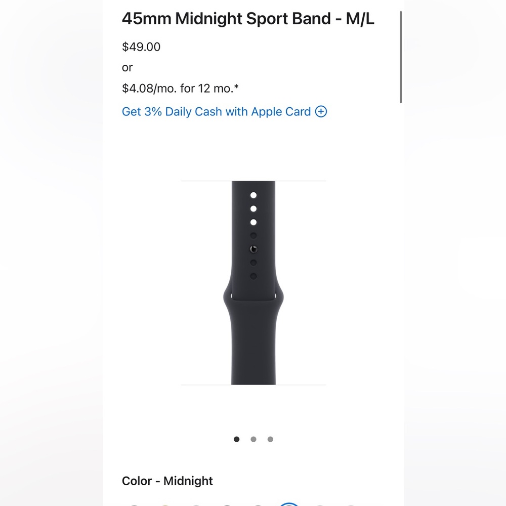 Authentic Apple Watch Sports band 45mm M/L- also fits 42,44,49mm